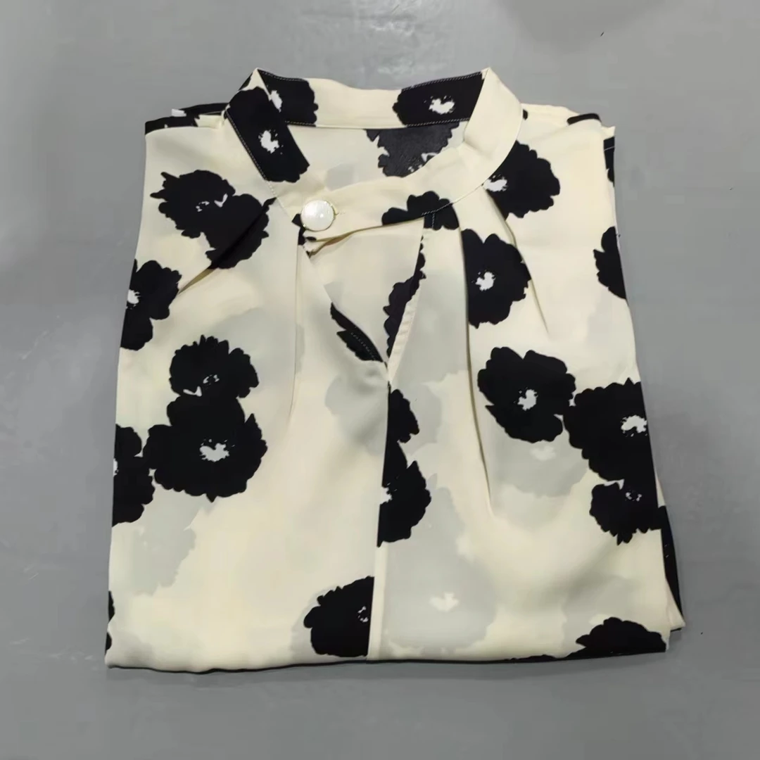 【南油玲姐】米白色印花上衣衬衫W23745