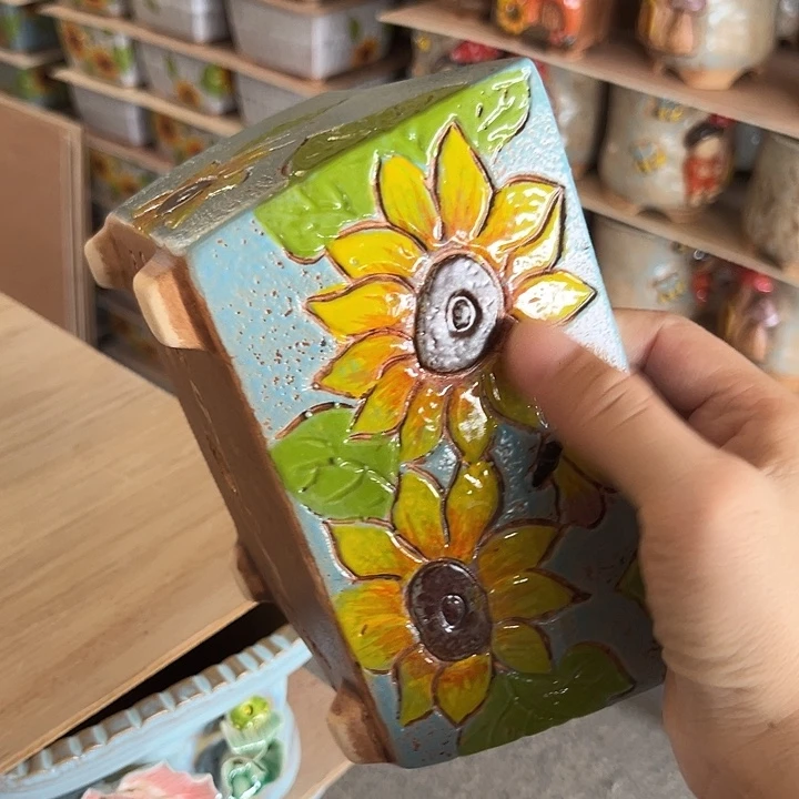 紫砂花盆粗陶材质多肉花盆