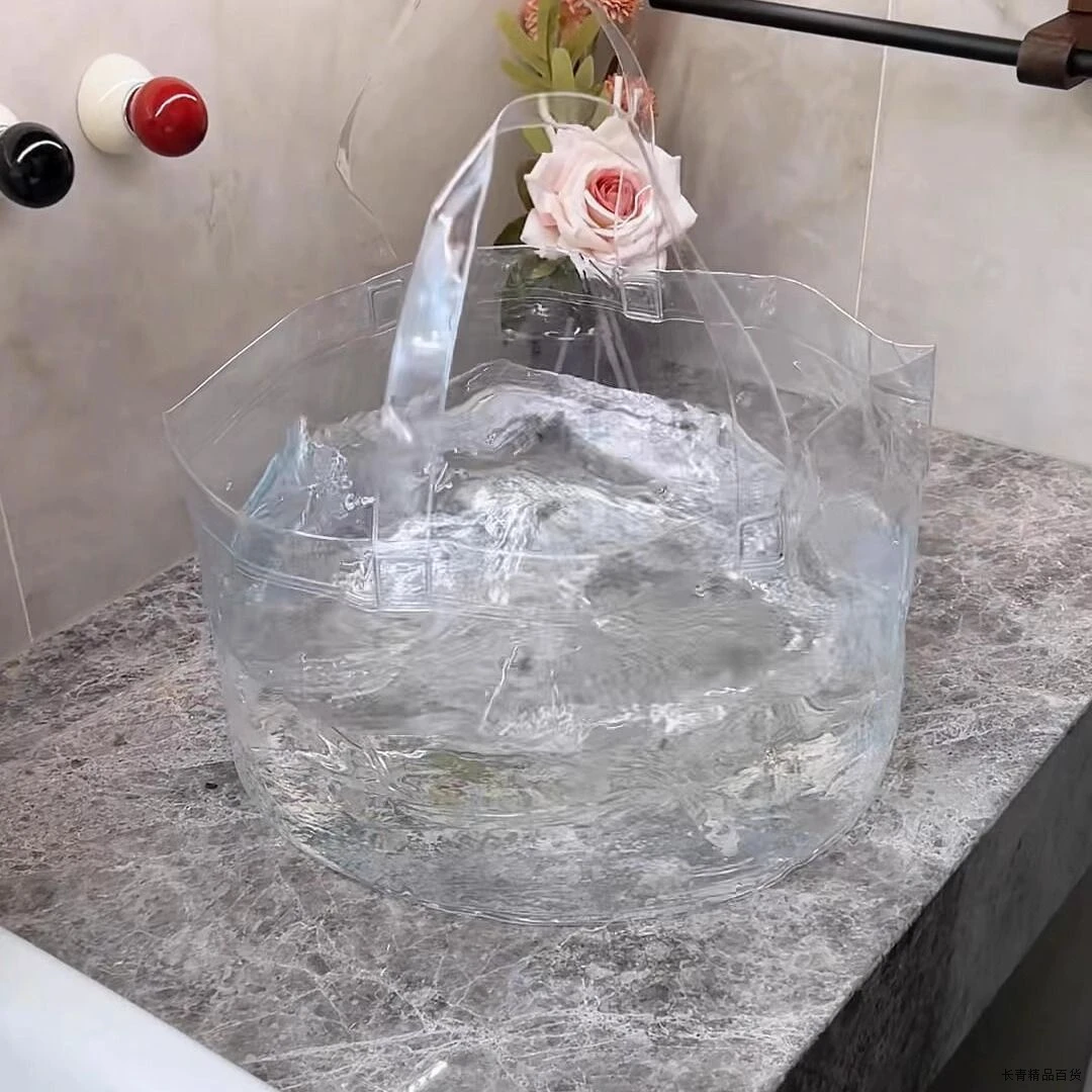 户外露营可反复利用的可折叠易携带透明旅行出游洗漱盆水果清洗盆