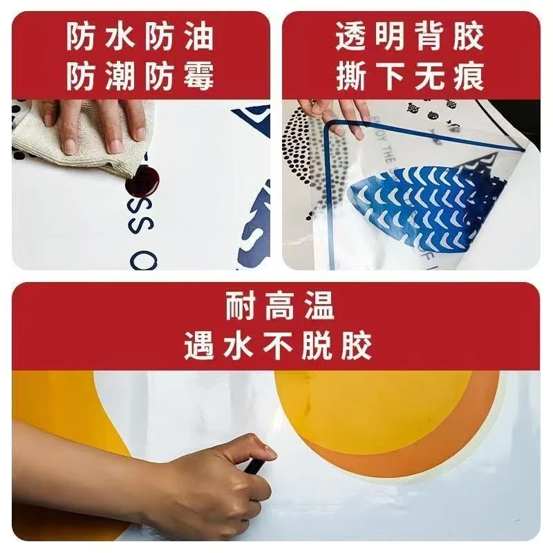 新款静电贴防油厨房墙贴防水贴纸瓷砖墙面耐高温装饰油烟家用