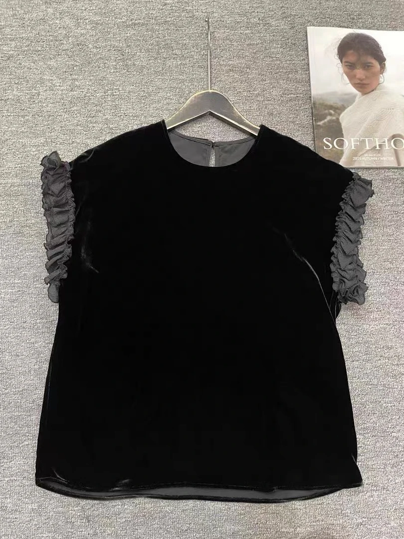 【三顺服饰】｛高品花边丝绒｝衬衣