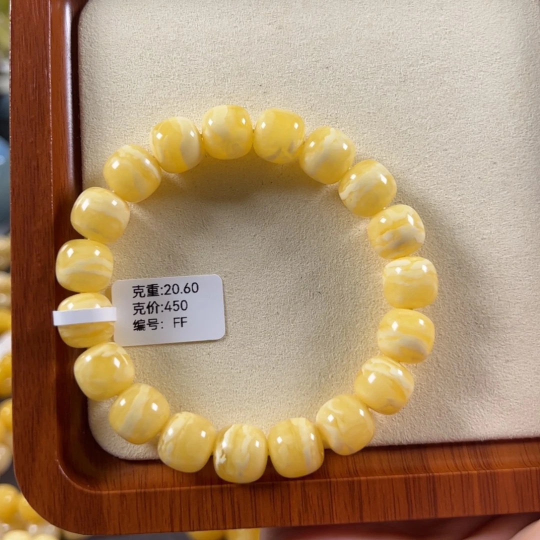 蜜蜡未镶嵌珠宝奇石12.1mm焦皮满蜡虎皮纹老型同料ff