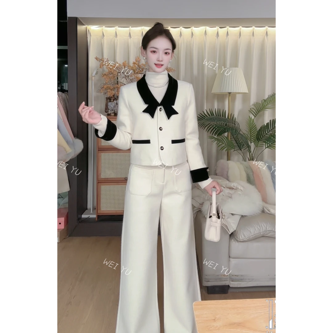 【WY】   怦然心动~原版原创冬季爆款气质90白鸭绒小香风通勤套装