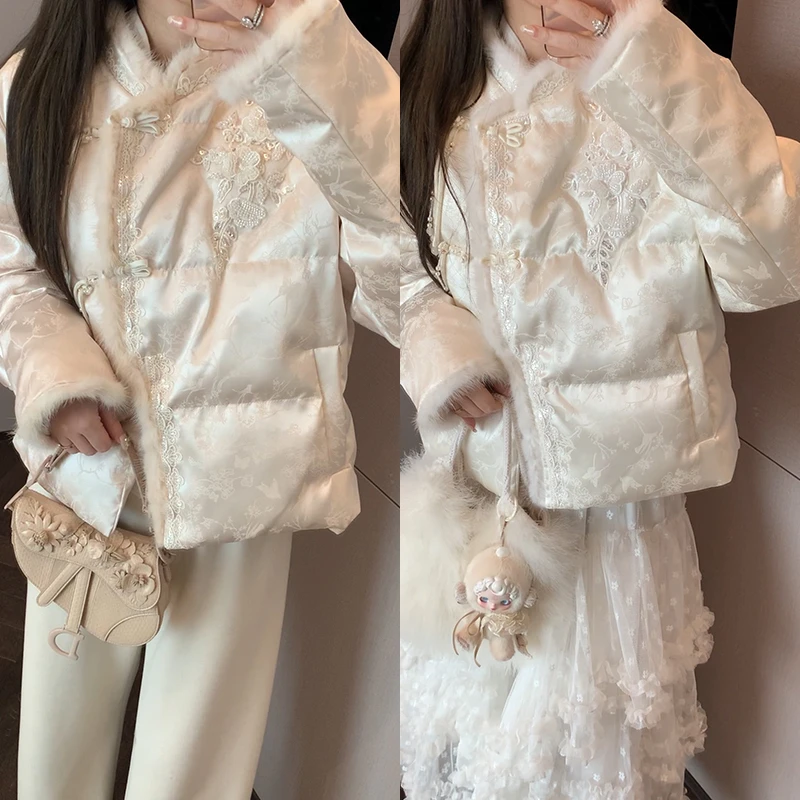 【mimius】&喵喵 新中式立体刺绣加厚外套汉服() F12314