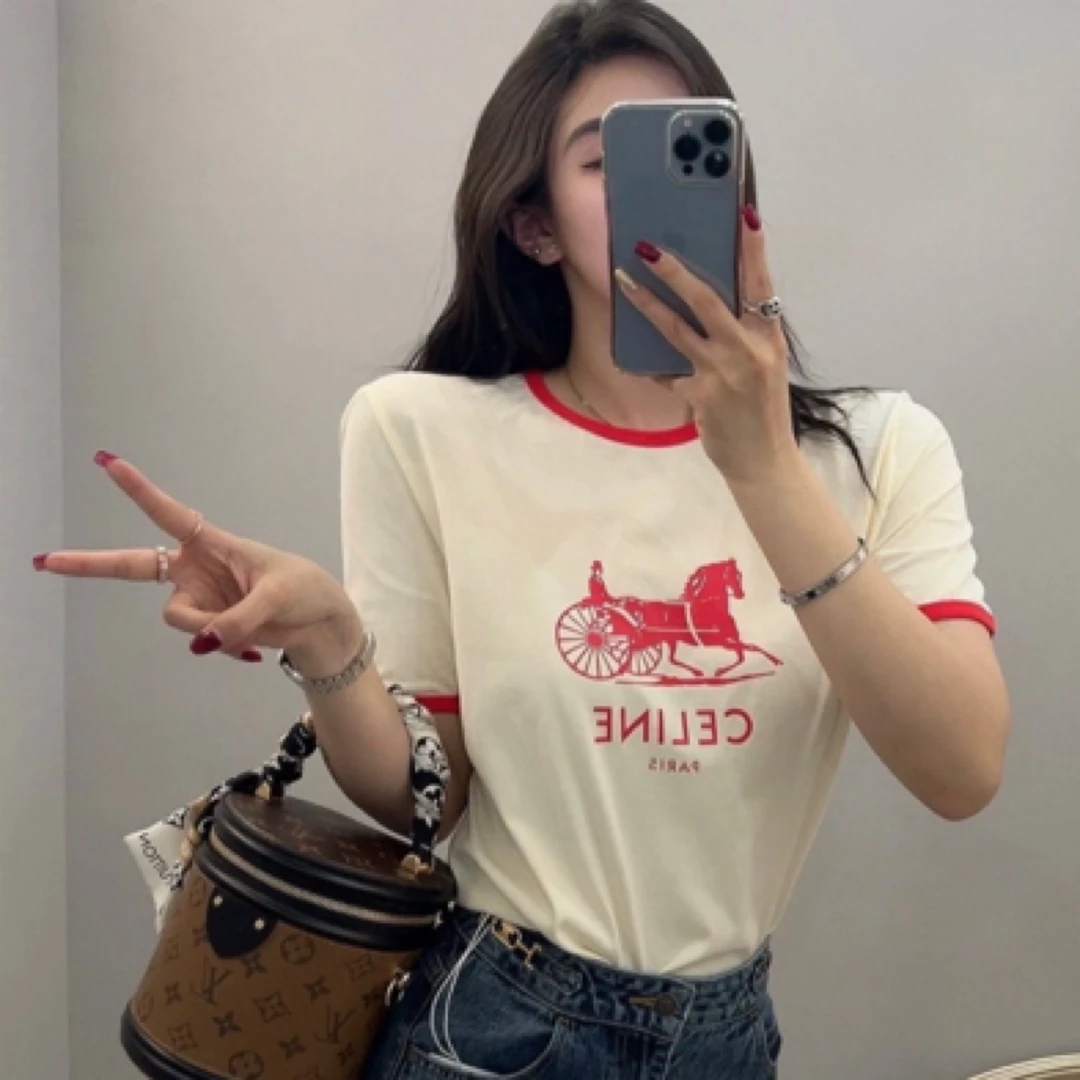 99新 Celine/思琳 A100870/经典马车短袖/M码