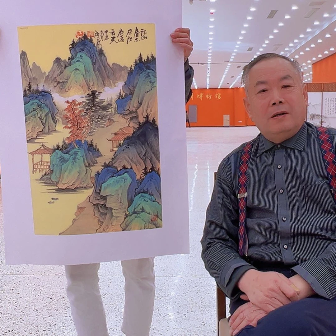 国画马景岭预展原作带授权视频合影证书