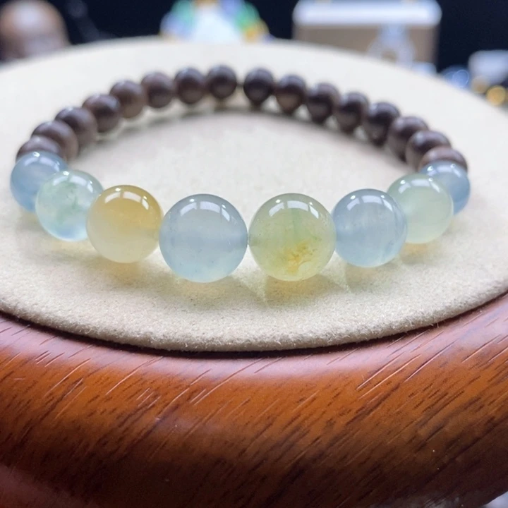 翡翠未镶嵌颈饰翡翠莫兰迪圆珠手串