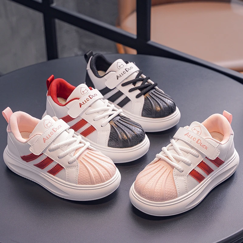 春秋新款儿童运动鞋男女童软底中大童皮面防滑防风百搭鞋休闲童鞋