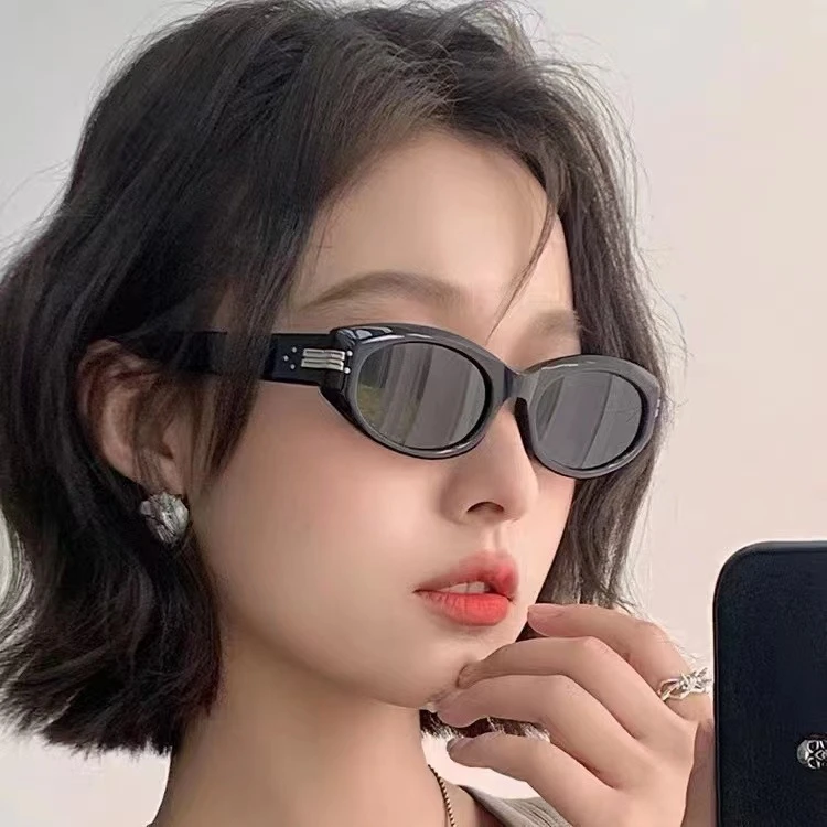 猫眼墨镜女款高级感秦岚同款窄框太阳眼镜防紫外线遮阳辣妹街拍