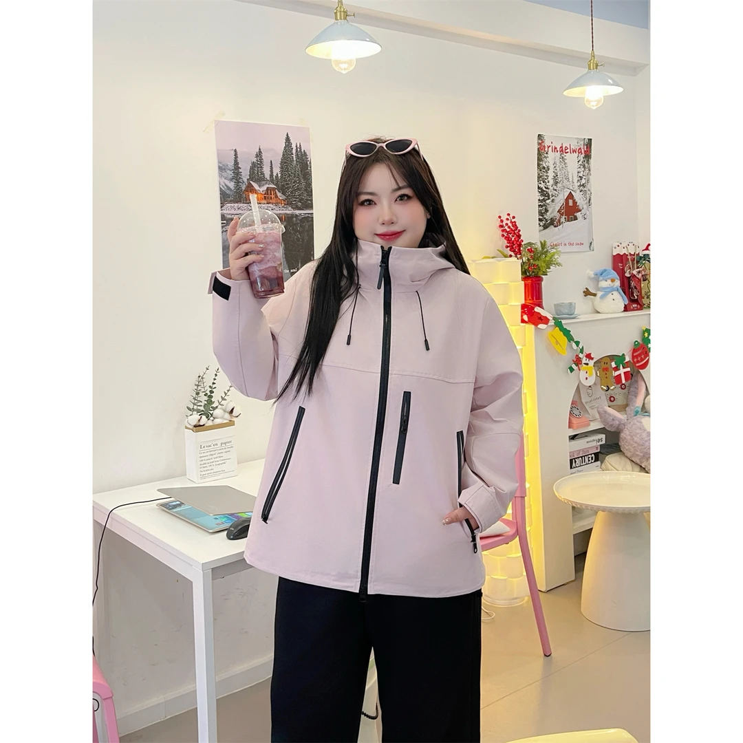 氧气周末/软壳款港风连帽冲锋衣登山服13862花契200斤 C
