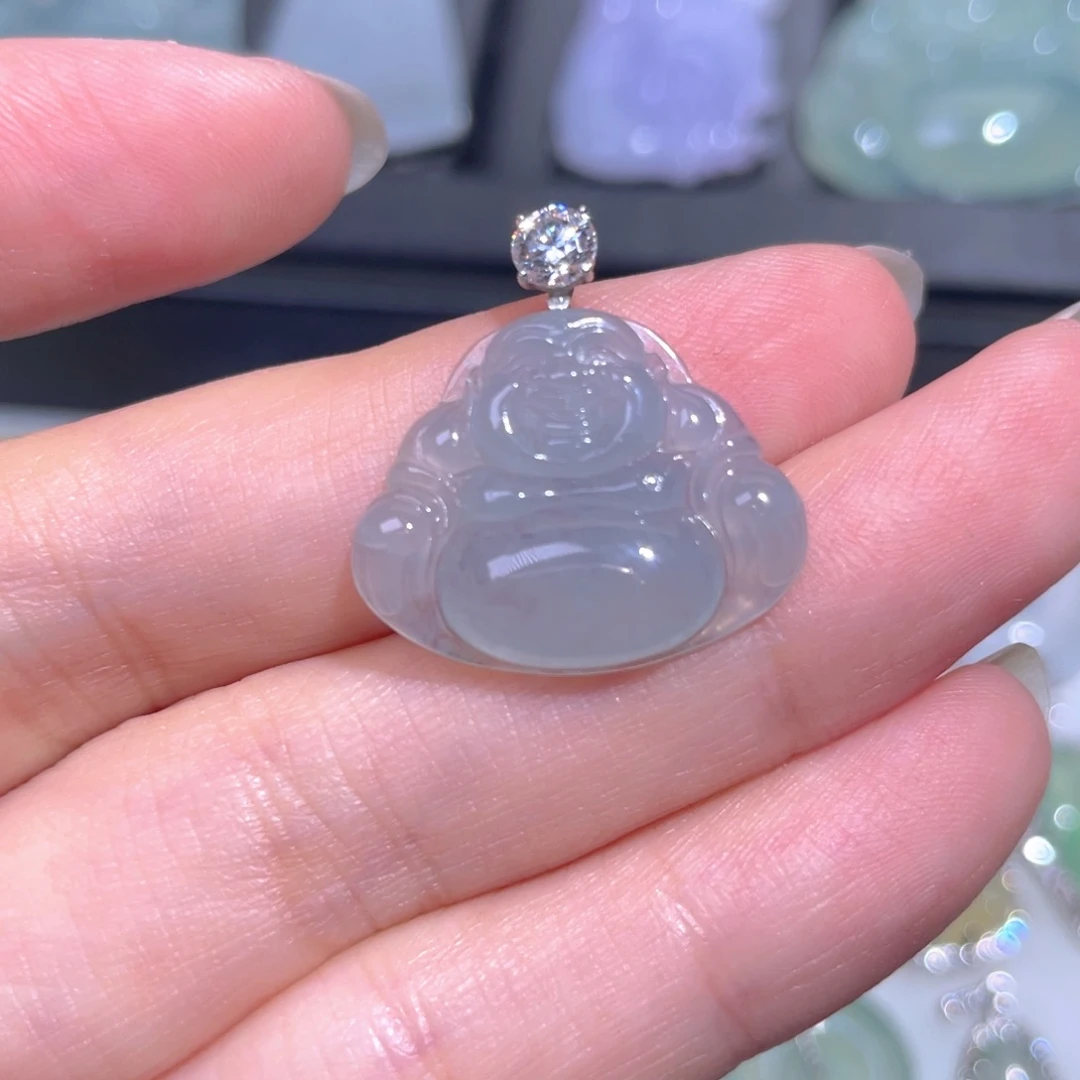 颈饰18K金镶嵌翡翠翡翠