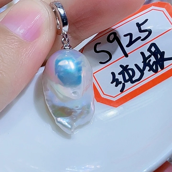 淡水珍珠银S925镶嵌颈饰