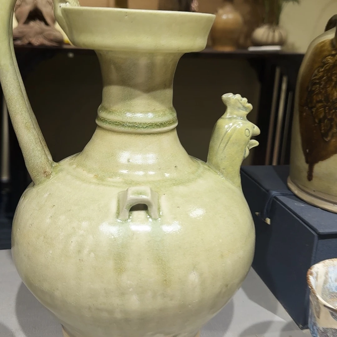 摆件洪州窑青瓷鸡首壶