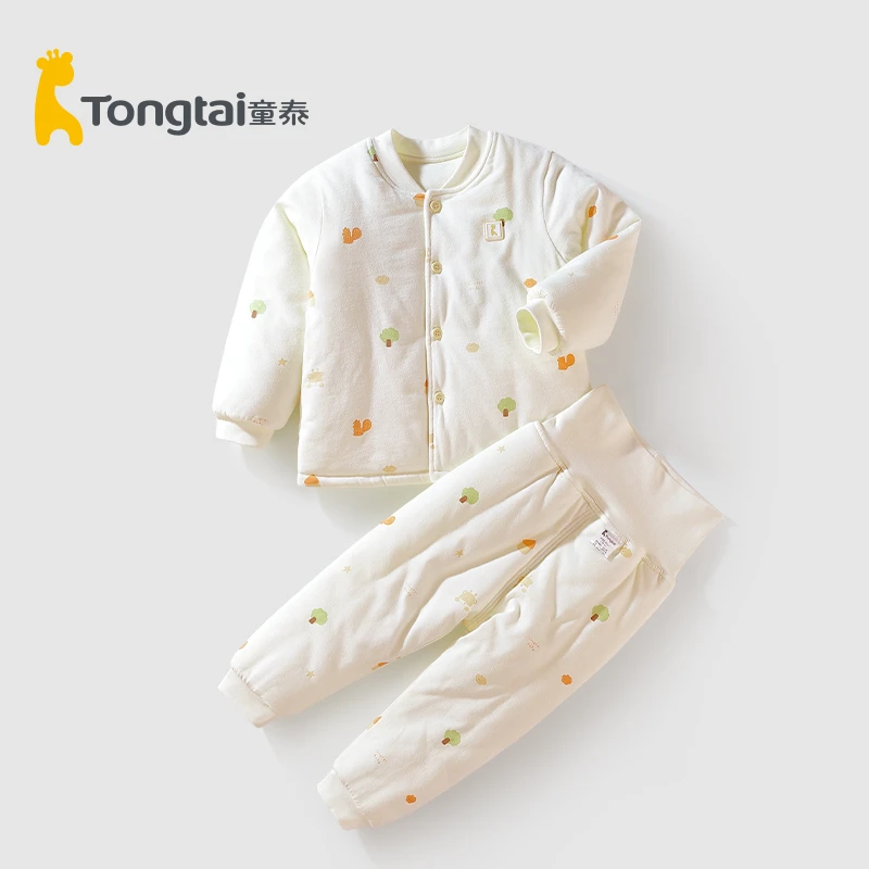 童泰宝宝棉服高腰裤2025新款婴儿棉衣分体套装秋冬加厚纯棉a类