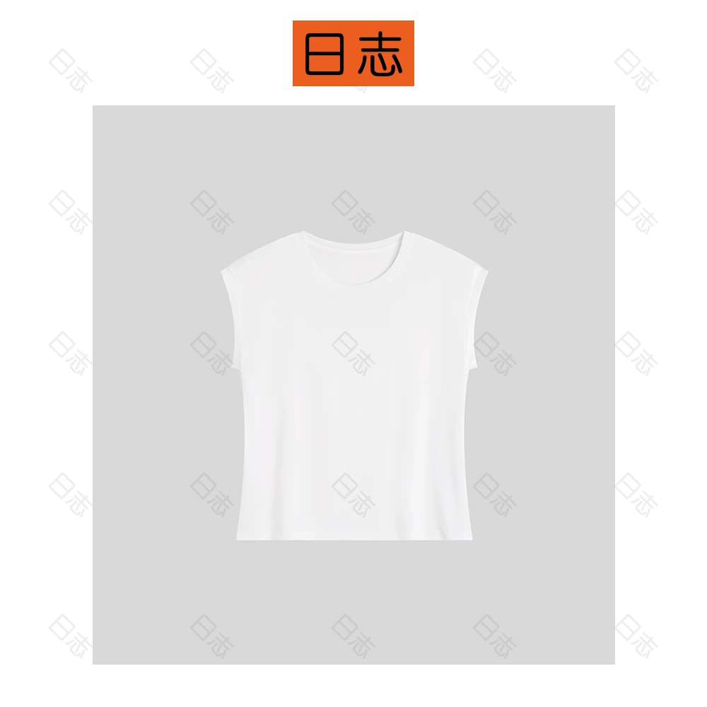 PIPO小飞袖圆领螺纹短袖t恤简约百搭设计感显瘦上衣DD52T117