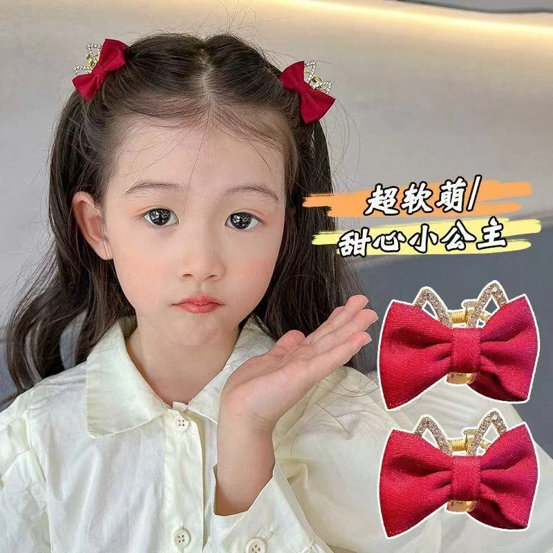 小女孩抓夹春秋女童头饰宝宝发卡女儿童可爱立体兔耳朵蝴蝶结发夹