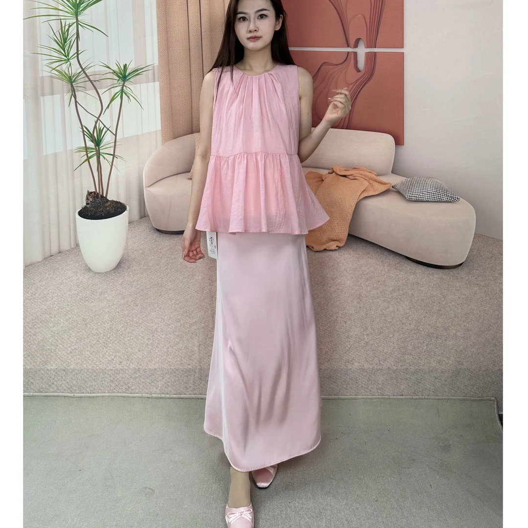 【粉色】孕妇半身裙大码轻奢夏季醋酸缎面鱼尾裙宽松减龄A字半身裙