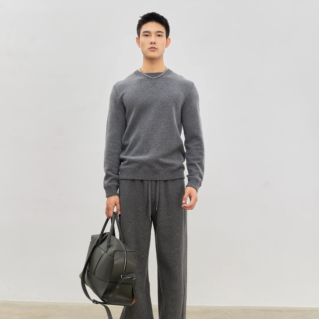 洪陵【国王的礼物】男女同款圆领卫衣针织羊绒衫5133