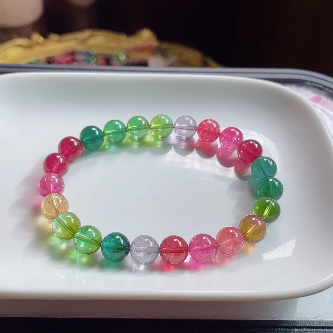 未镶嵌碧玺手链8mm左右