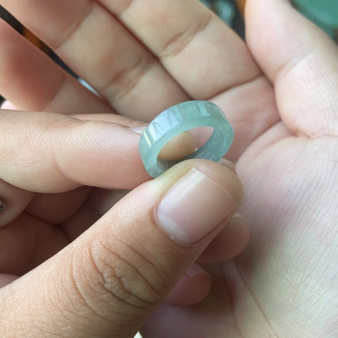 翡翠戒指未镶嵌W*w平安环