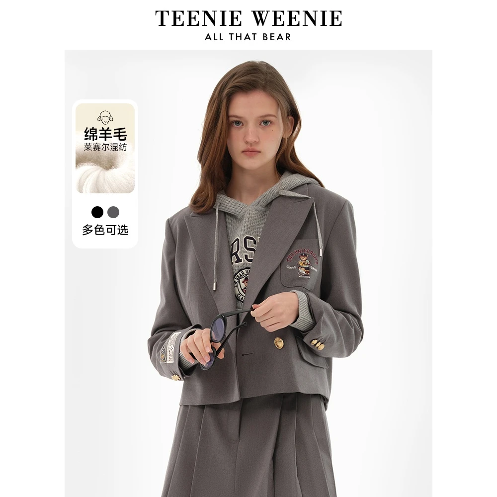 TeenieWeenie小熊24年短款单排扣西装学院风制服外套TTJK245205N
