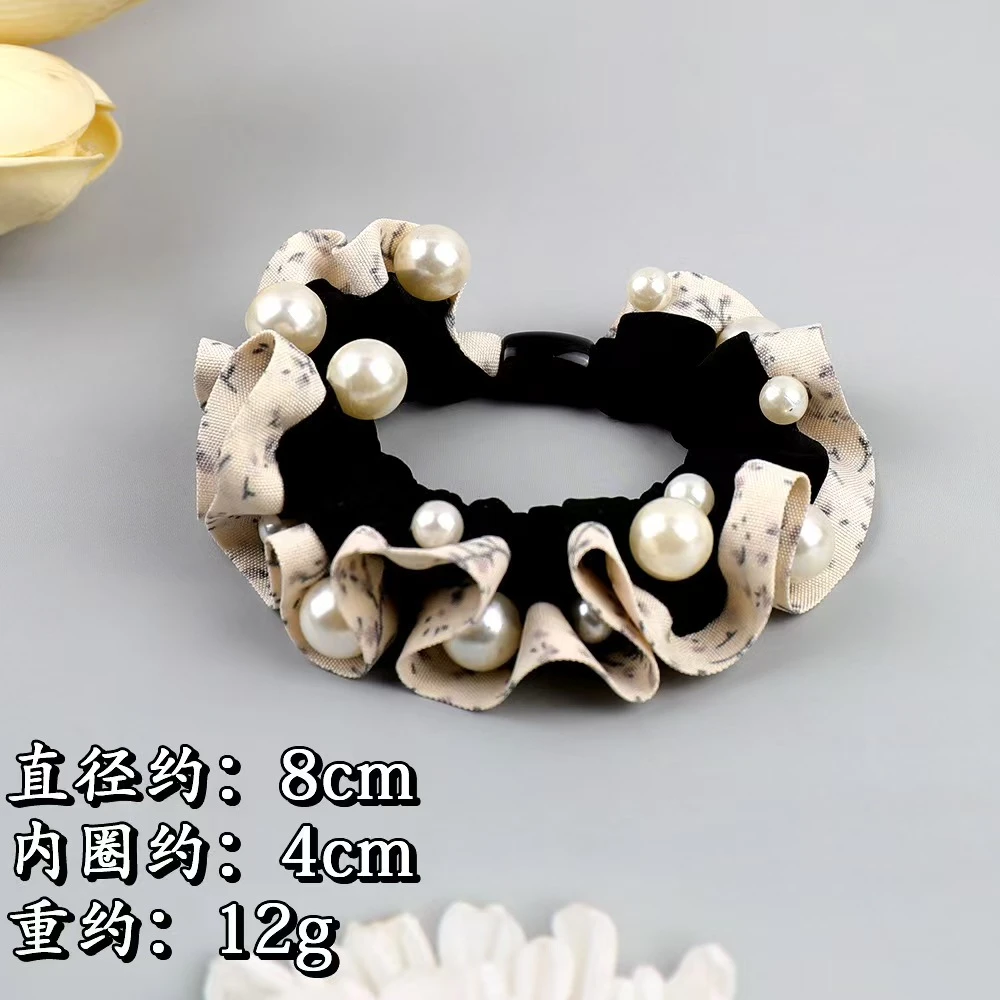 发两根韩系新款碎花布艺小肠发圈高级感丸子头发绳马尾扎发