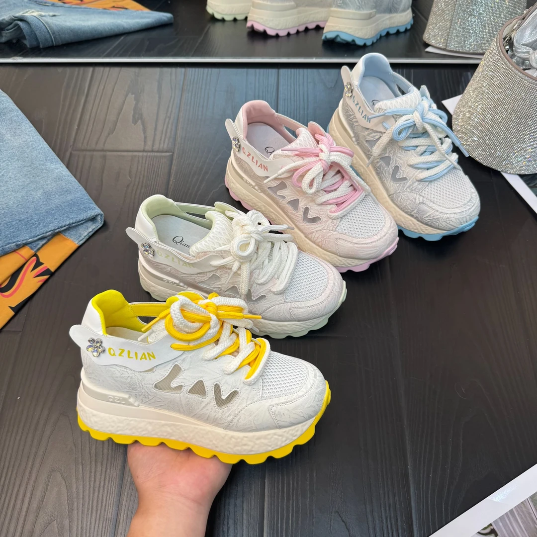 千之恋V增高8CM2025夏季新款轻奢爆款多巴胺百搭休闲透气女鞋8868