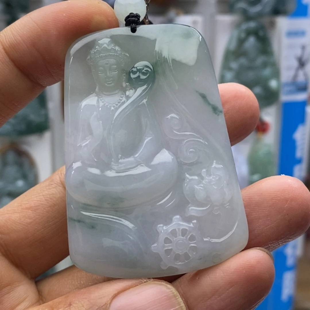 翡翠颈饰未镶嵌无**生观音