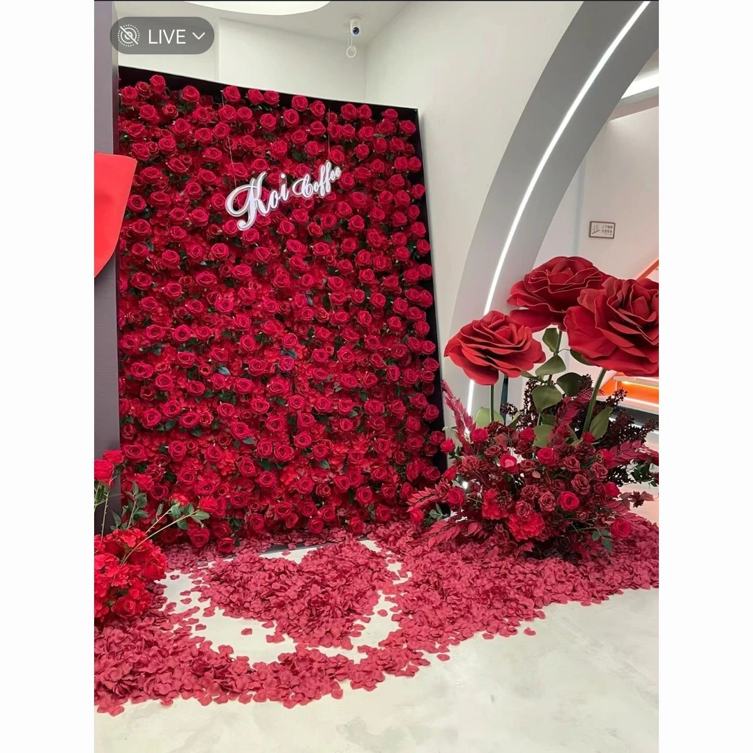 假花仿真花网红打卡花墙玫瑰花浪漫商场婚庆仿真花节日