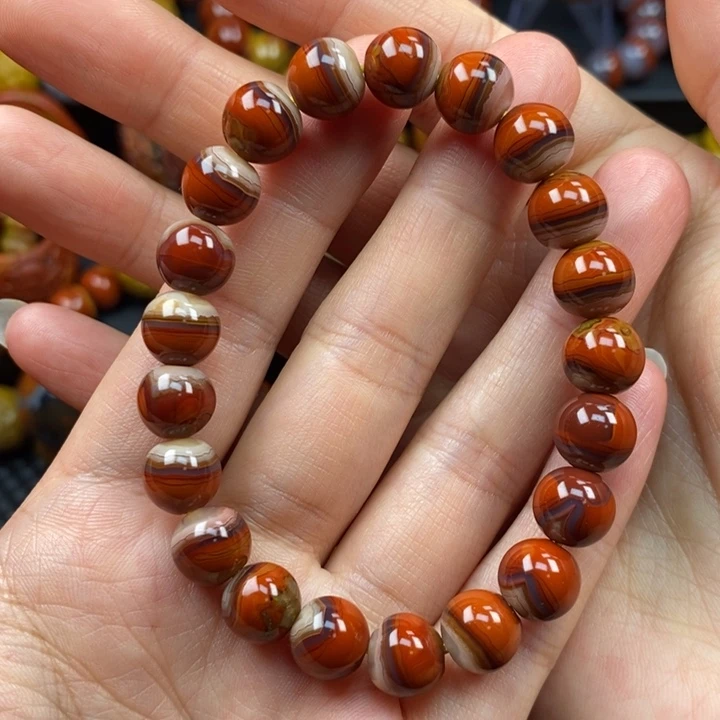 玛瑙/玉髓未镶嵌手串战国红手串