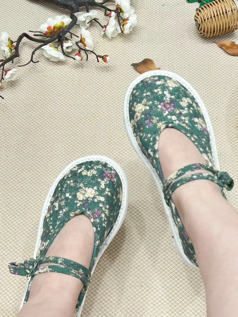 【春漾——盘扣单鞋】手工布鞋单鞋千层底布鞋民族风平底老北京布鞋