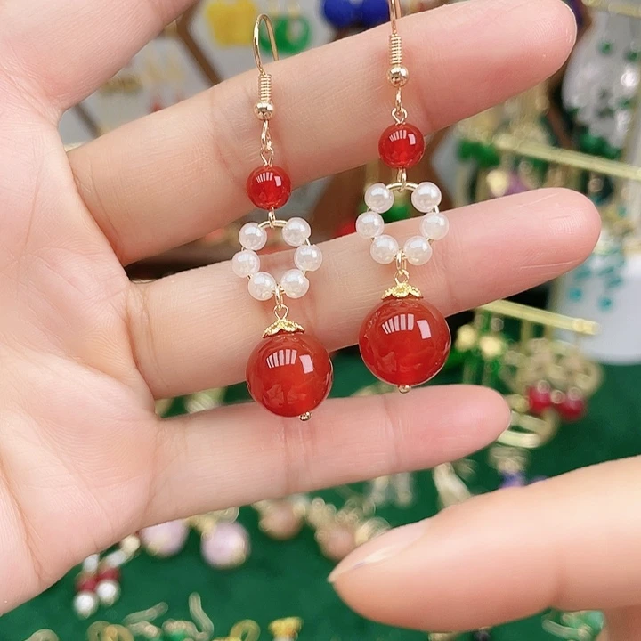 玛瑙/玉髓耳钉合金