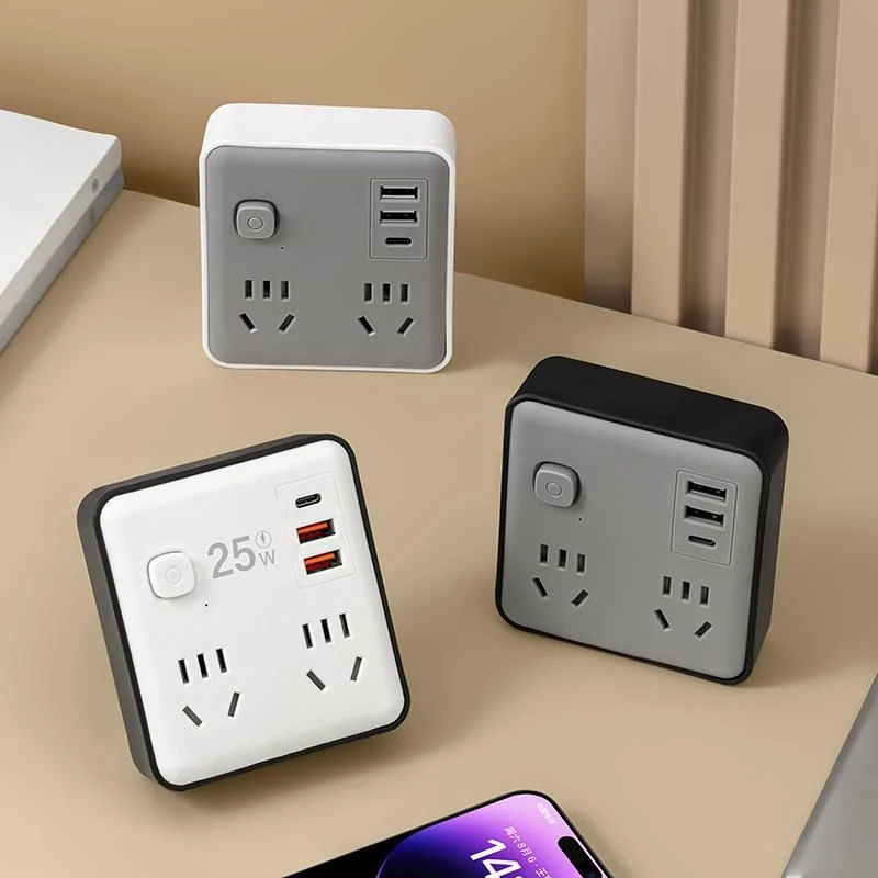 公正品用公雅多功能插座转换器带USB快充插排家用无线扩展插牛