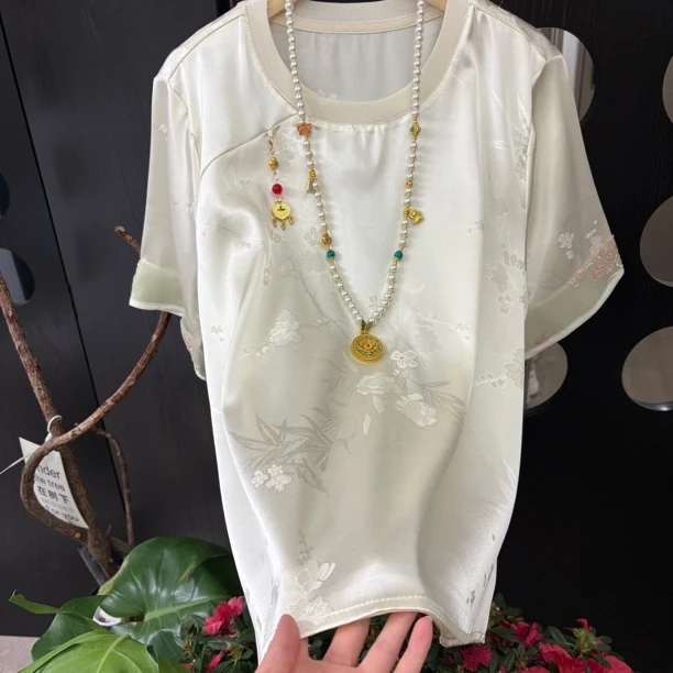 “红如意压襟”短袖 清凉感提花 垂感新中式