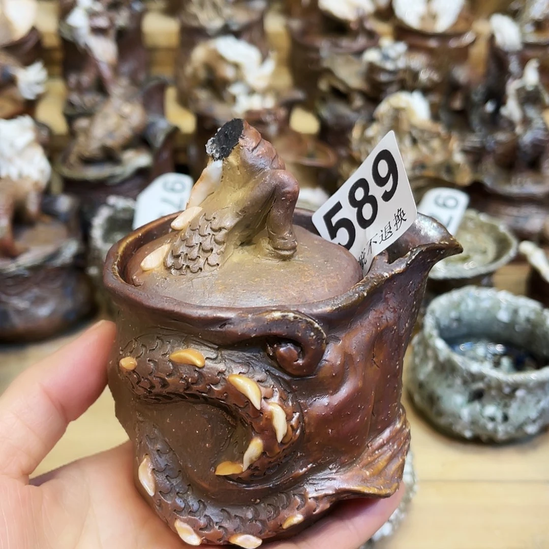 瓶柴烧粗陶手捏宝瓶微瑕