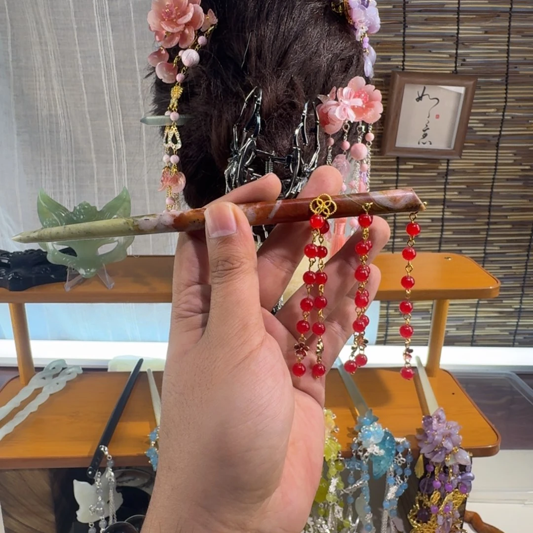 蛇纹石玉合金发饰