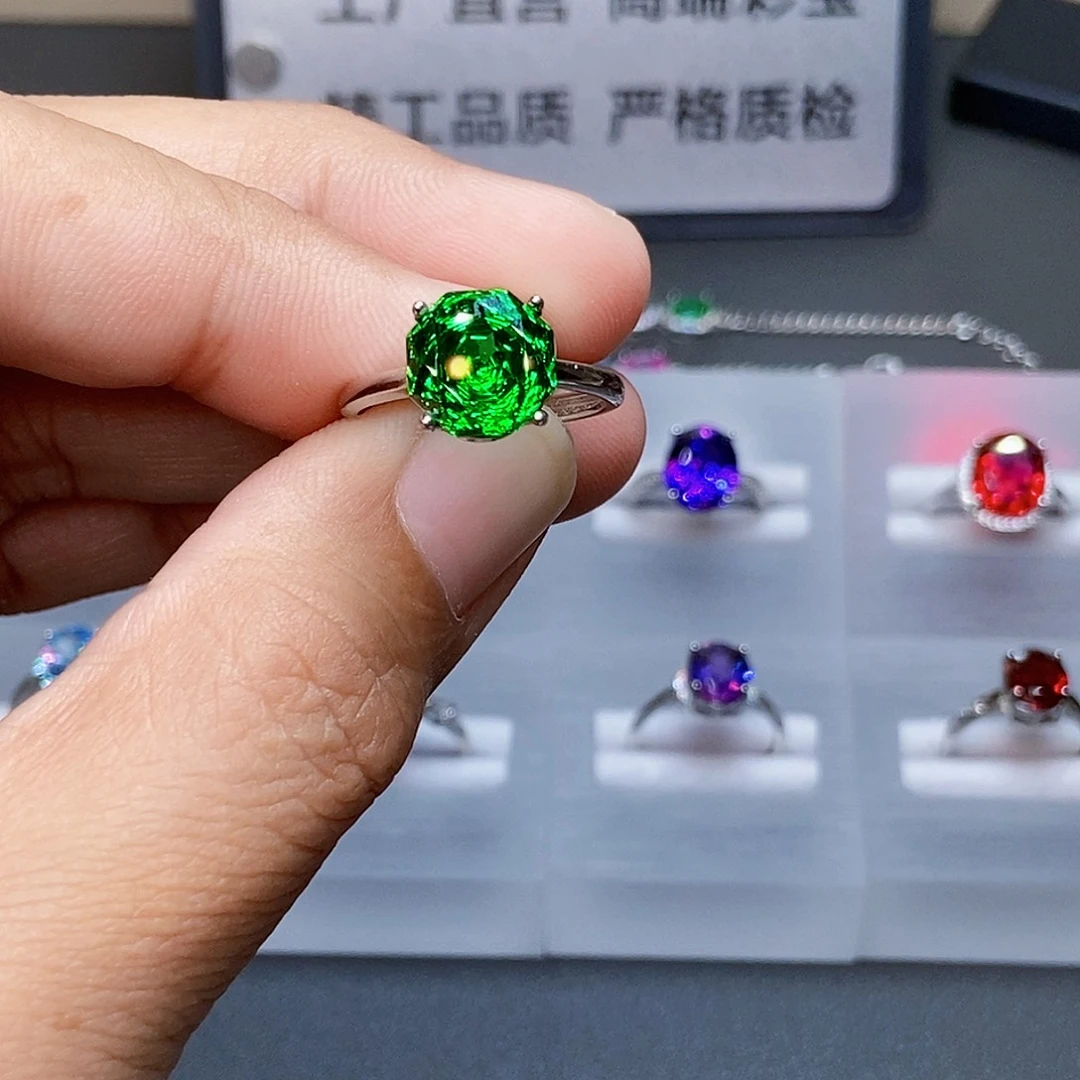 碧玺戒指银S925镶嵌