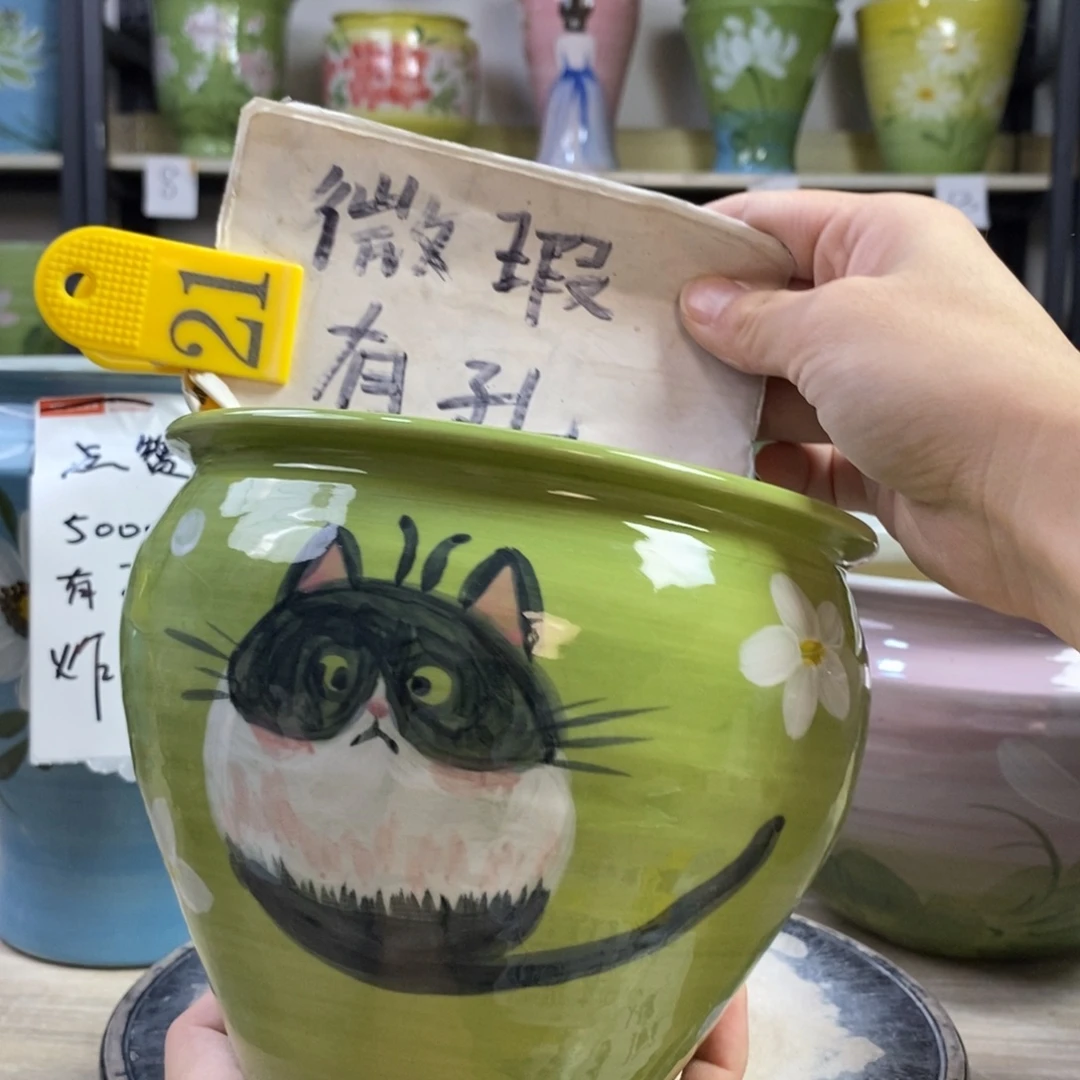 景德镇手工手绘陶瓷花盆