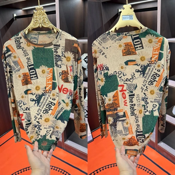 「星漓轻奢出品」708-5/XINGLI/2025/高端欧货长袖超薄印花T恤