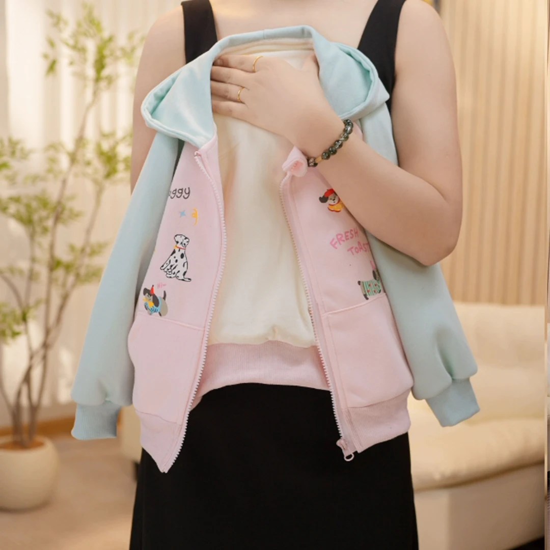 3046女童外套2025春秋新款外套针织上衣卫衣休闲时尚无感印花外套