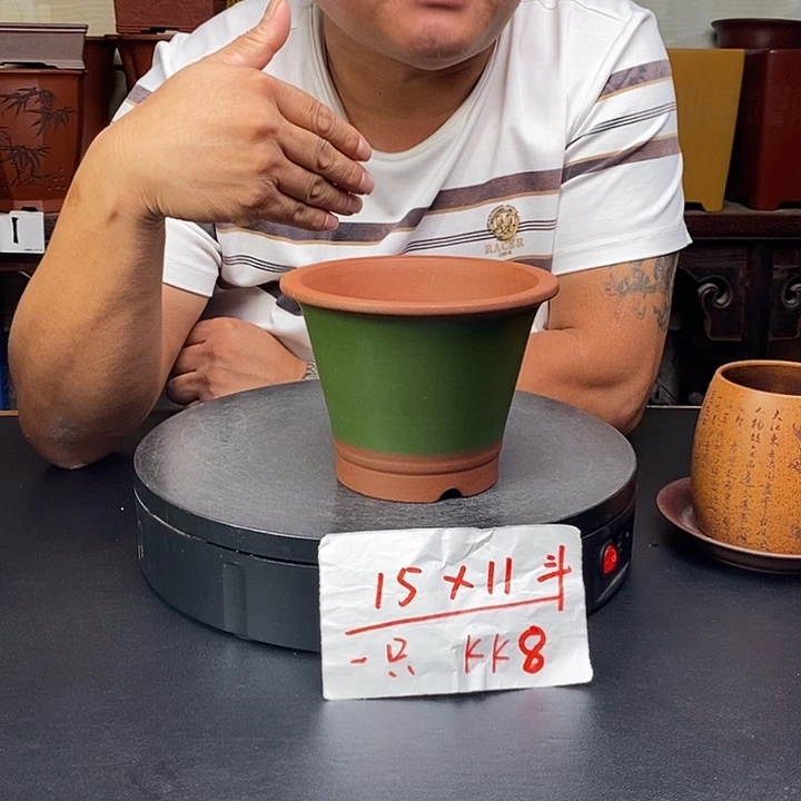 紫砂花盆货号一只KK8