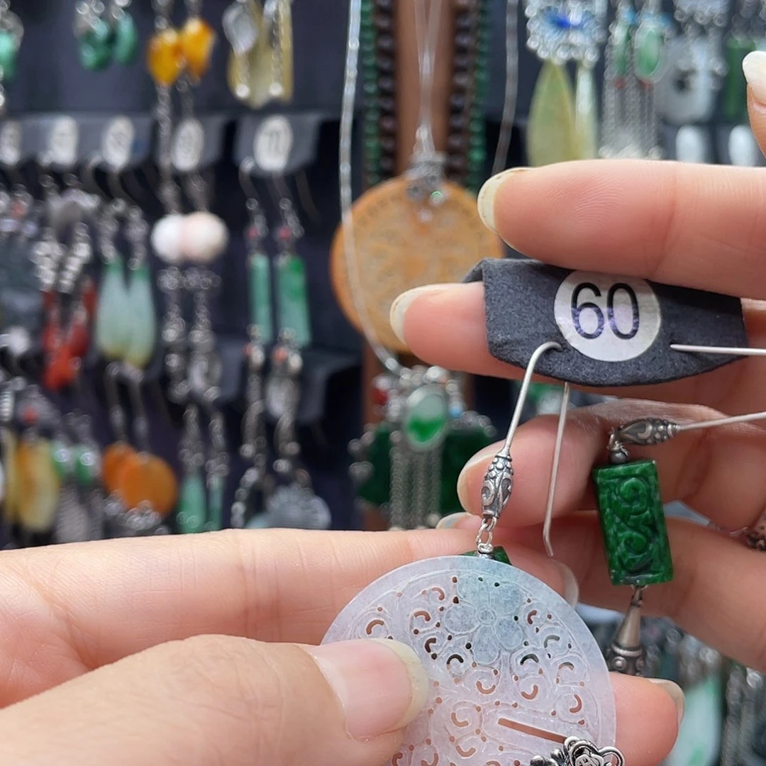 翡翠银S925镶嵌耳饰英*268gbhhh