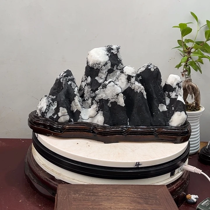 凌***》石材灵璧白灵石摆件