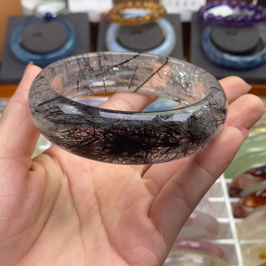 发晶手镯未镶嵌黑发晶62