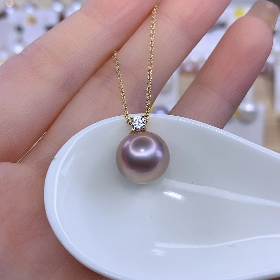 银S925镶嵌淡水珍珠颈饰