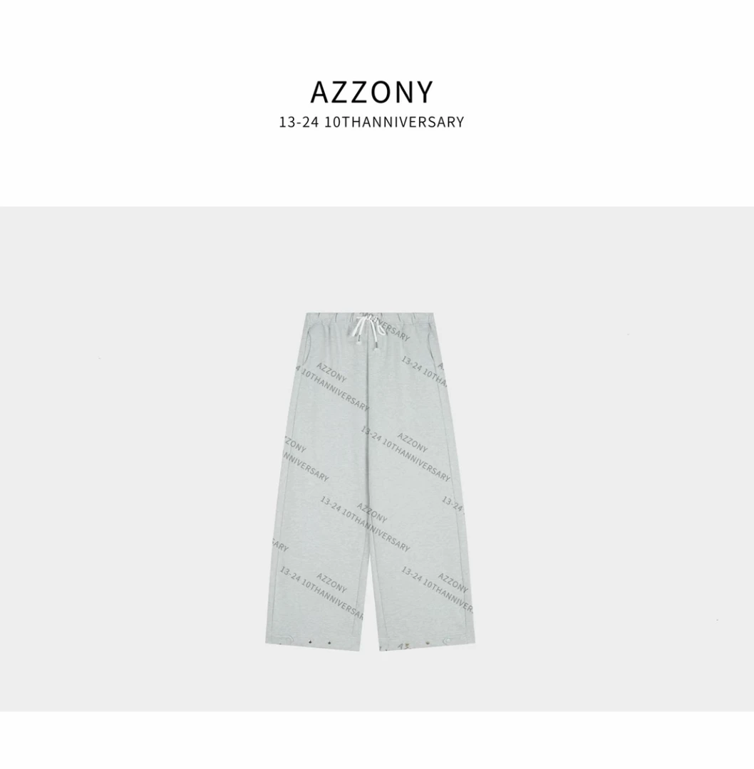 Az LongQuan 裤脚搭扣加绒卫裤 2025秋季设计师新款 QKML2504430