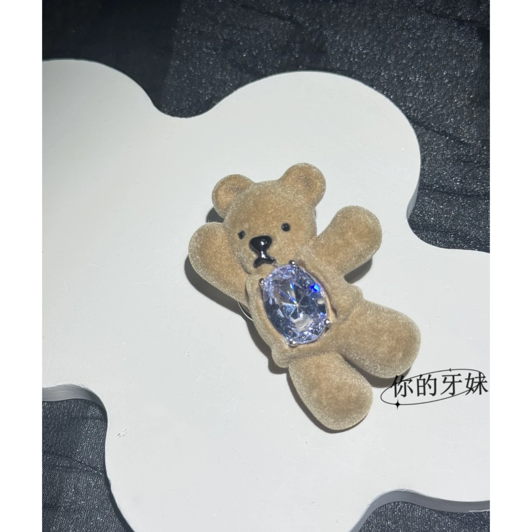 小熊发夹复古小众ins简约甜美时尚百搭
