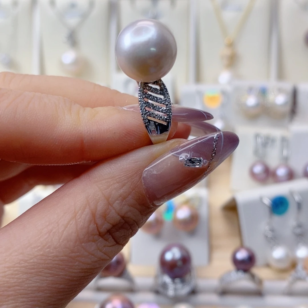 淡水珍珠戒指银S925镶嵌e****