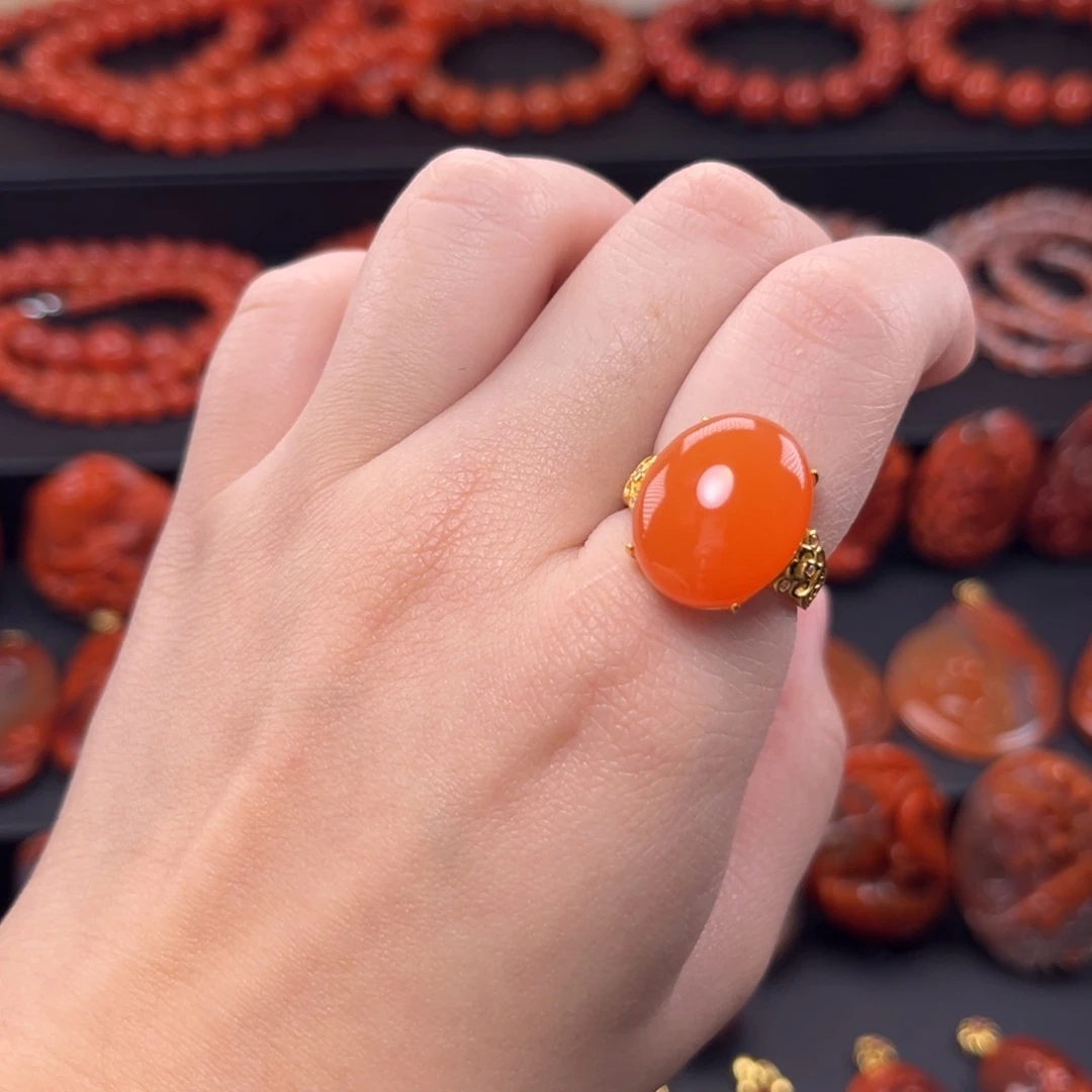 南红玛瑙吊坠银S925镶嵌