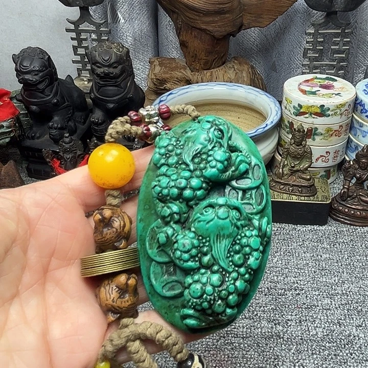 石头工艺品双金蝉